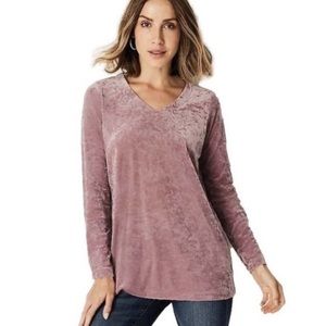 J Jill Crushed Velvet V Neck M/L